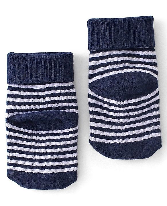 Cute Walk By Babyhug Terry Anti-Bacterial Ankle Length Socks With Panda Print Pack Of 3 - White Blue & Black