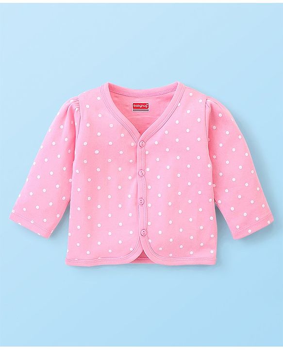 Babyhug 100% Cotton Full Sleeves Vest With Teddy Print Pack Of 3 - White Maroon & Pink