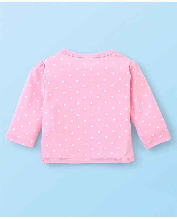 Babyhug 100% Cotton Full Sleeves Vest With Teddy Print Pack Of 3 - White Maroon & Pink