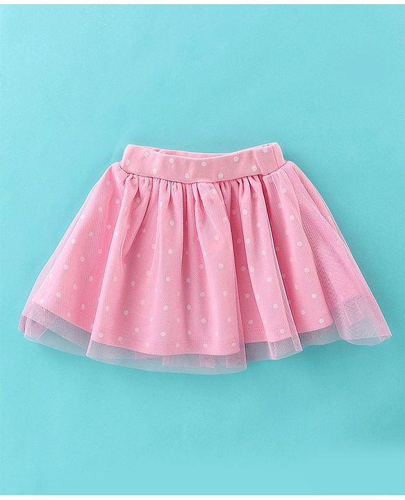 Babyhug 100% Cotton Knit Full Sleeves Onesies with Skirt & Hairband Bear Print  - Pink