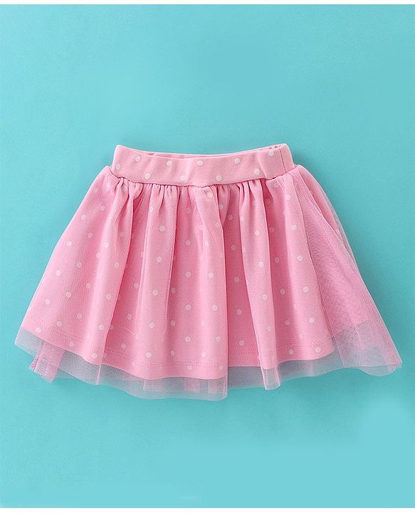 Babyhug 100% Cotton Knit Full Sleeves Onesies with Skirt & Hairband Bear Print  - Pink