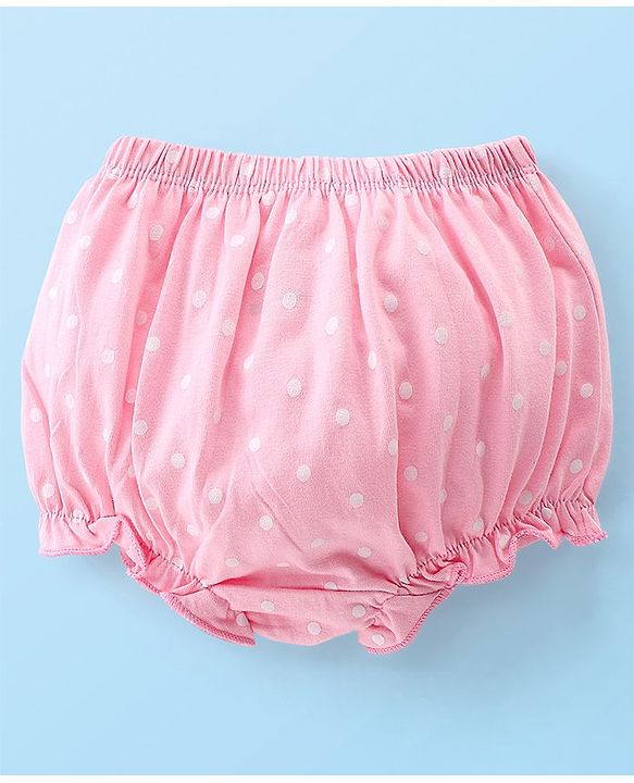 Babyhug 100% Cotton Bloomers Printed Pack of 3 - Pink & Red