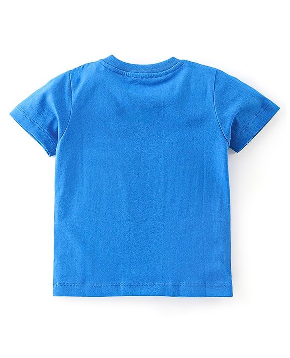 Babyhug 100% Cotton Knit Half Sleeves T-Shirt with Minion Graphics -Blue