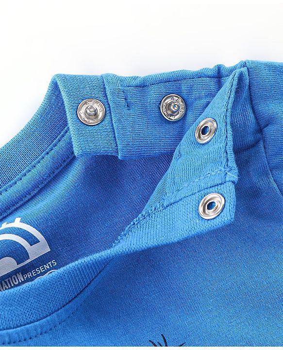 Babyhug 100% Cotton Knit Half Sleeves T-Shirt with Minion Graphics -Blue