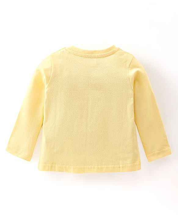 Babyhug Cotton Knit Full Sleeves Night Suit Butterfly Print - Yellow