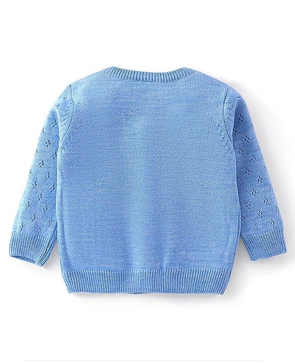 Babyhug Full Sleeves Sweater Set - Blur