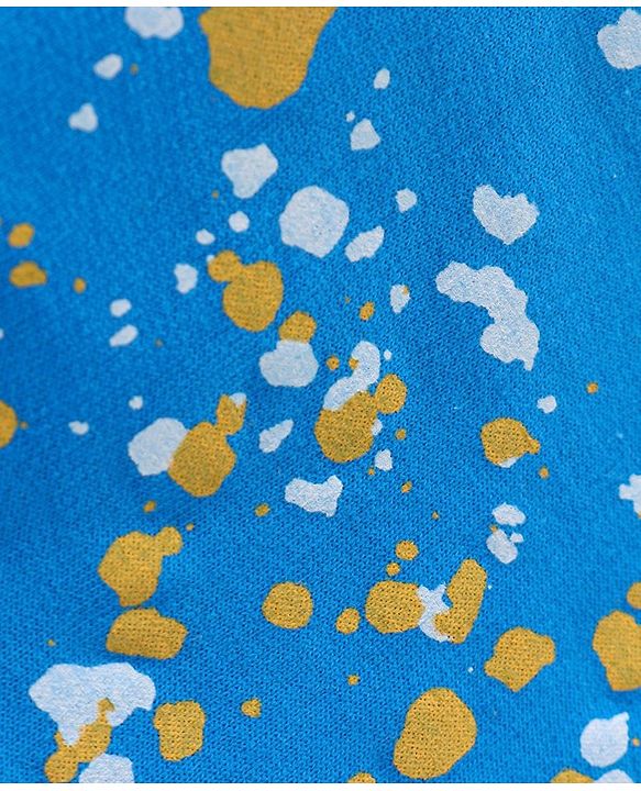 Babyhug 100% Cotton Knit Full Sleeves Hooded T-Shirt & Lounge Pant Set Emoji Print - Blue