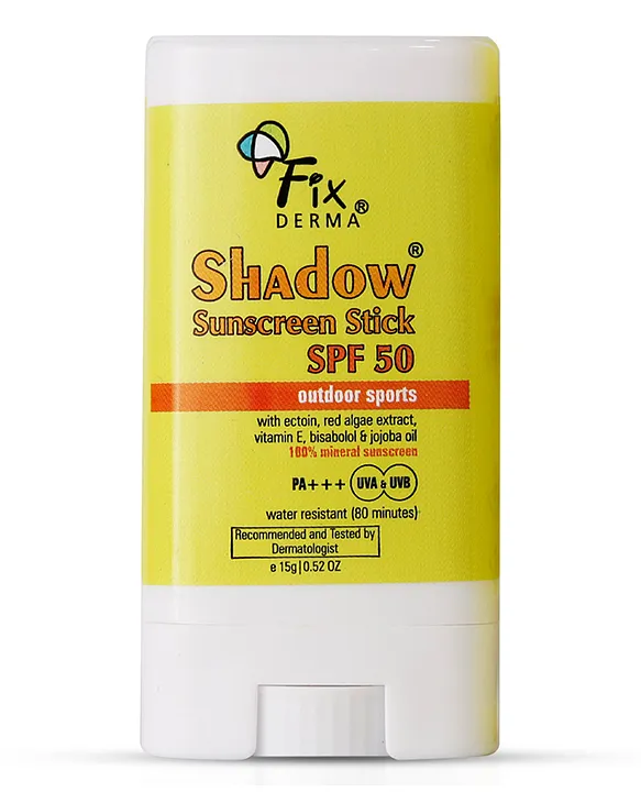 Fixderma Shadow Sunscreen Stick SPF 50 with Vitamin E Sunscreen Stick for  Sports 15g Online in India, Buy at Best Price from  - 14517955