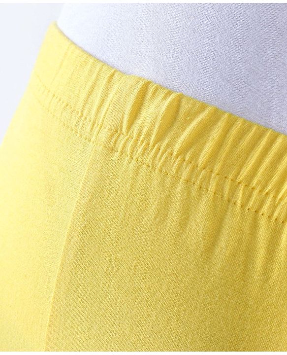 Babyhug Cotton Lycra Full Length Leggings Solid Colour - Yellow