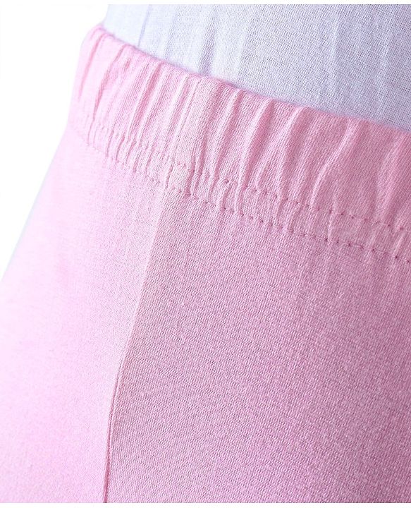 Babyhug Cotton Lycra Full Length Leggings Solid Colour - Pink