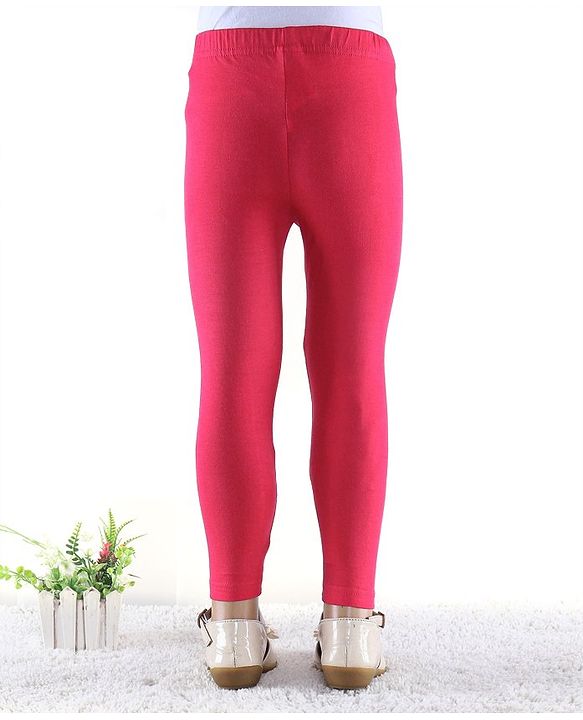 Babyhug Cotton Lycra Full Length Leggings Solid Colour - Fushia
