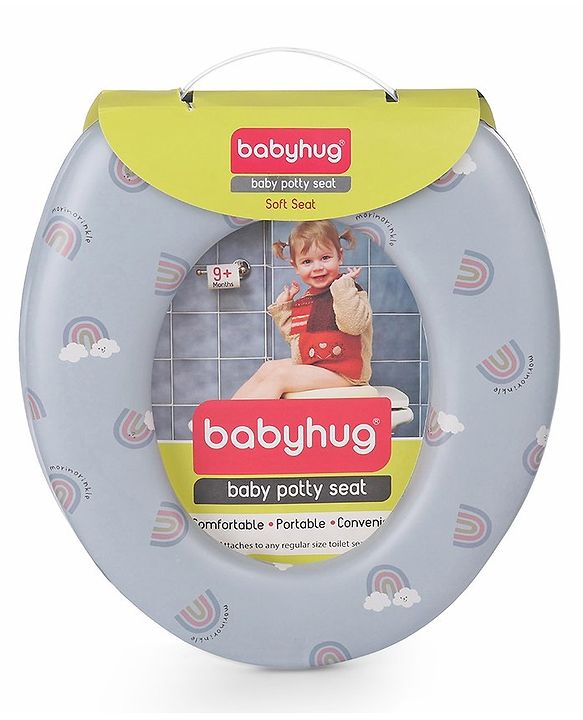 Babyhug Soft Cushioned Baby Potty Seat Rainbow Print- Green & Blue