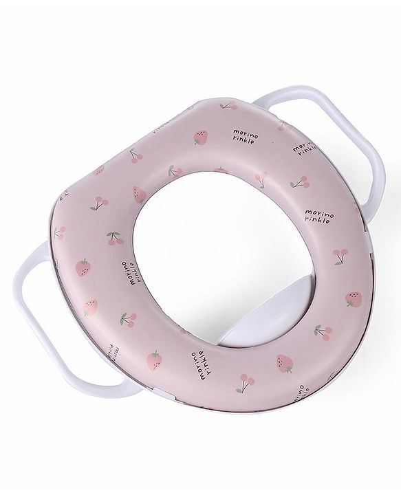 Babyhug Soft Potty Seat With Handle Strawberry Print - Light Pink