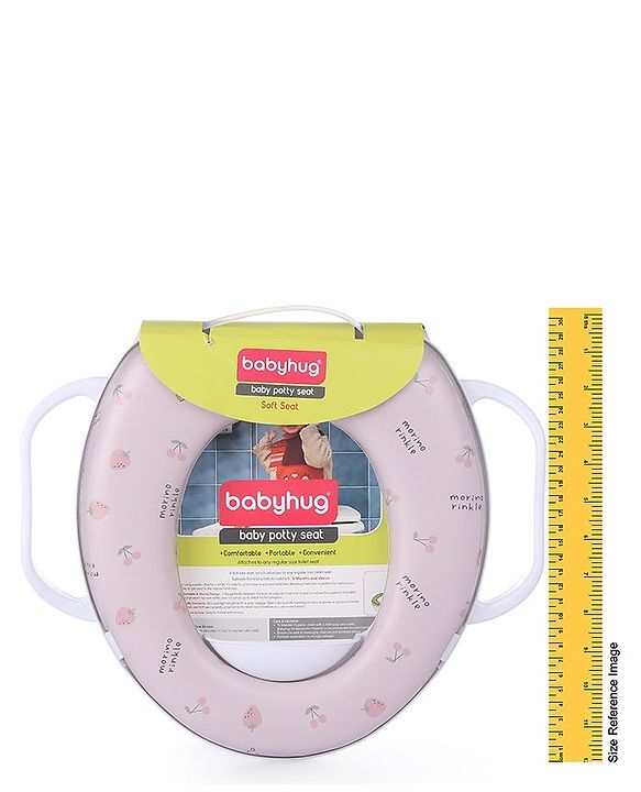Babyhug Soft Potty Seat With Handle Strawberry Print - Light Pink