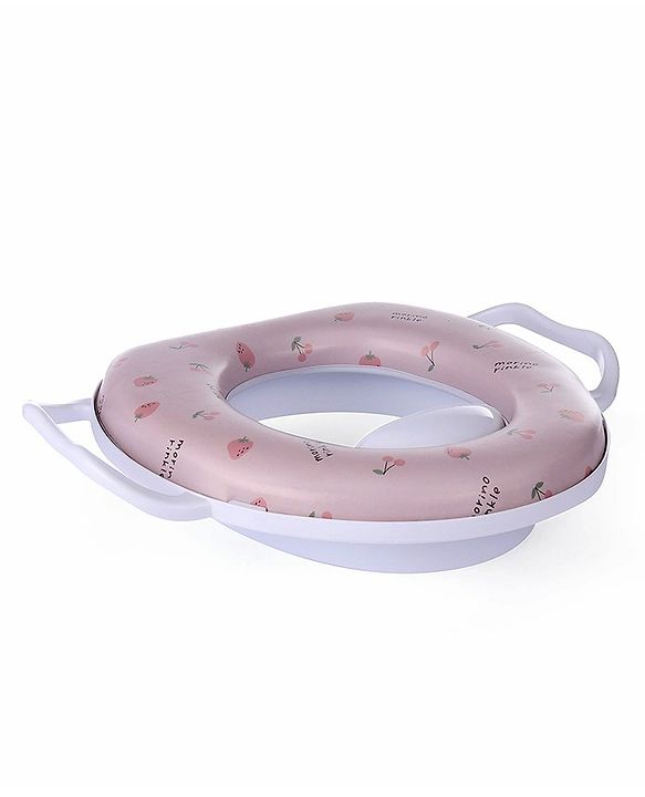 Babyhug Soft Potty Seat With Handle Strawberry Print - Light Pink