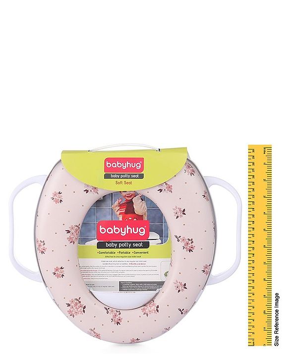 Babyhug Cushioned Potty Seat With Handle Floral Print - Cream