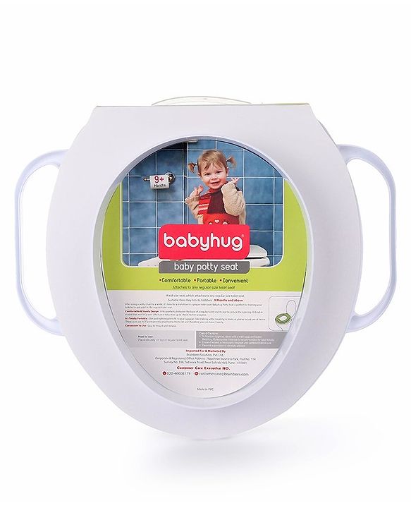 Babyhug Cushioned Potty Seat With Handle Floral Print - Cream