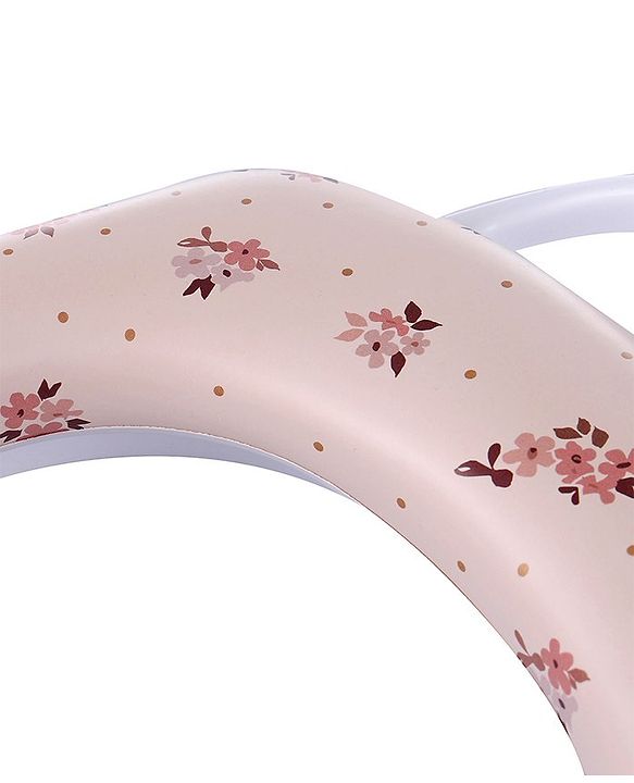 Babyhug Cushioned Potty Seat With Handle Floral Print - Cream
