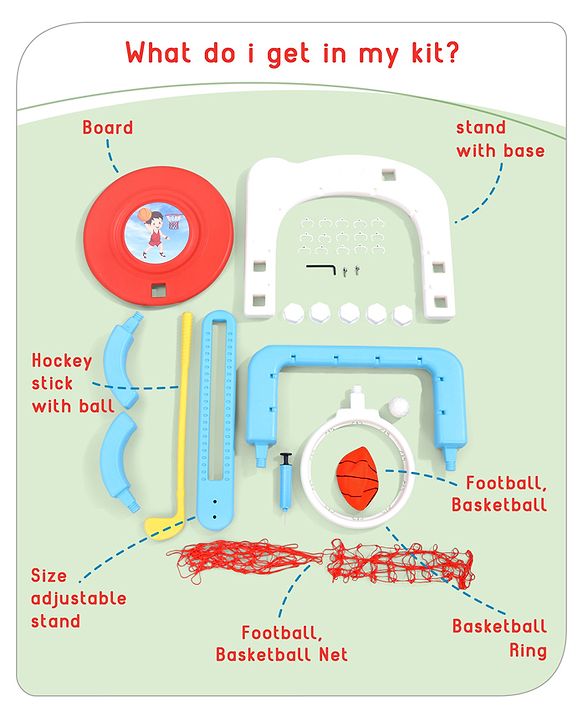 Babyhug 3-In-1 Multi-Activity Playset - Red/White