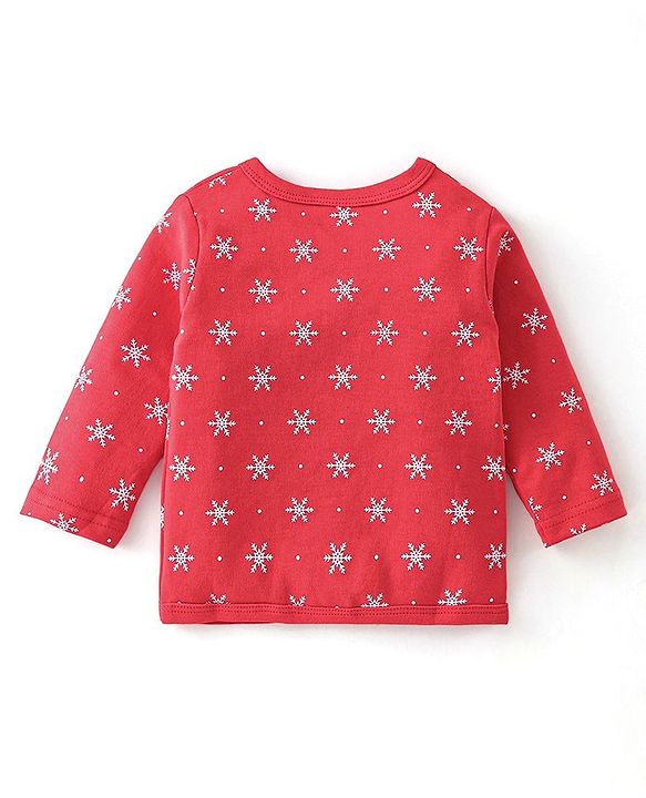 Babyhug 100% Cotton Full Sleeves Front Open Vests Reindeer & Christmas Print Pack of 3- Blue Green & Red
