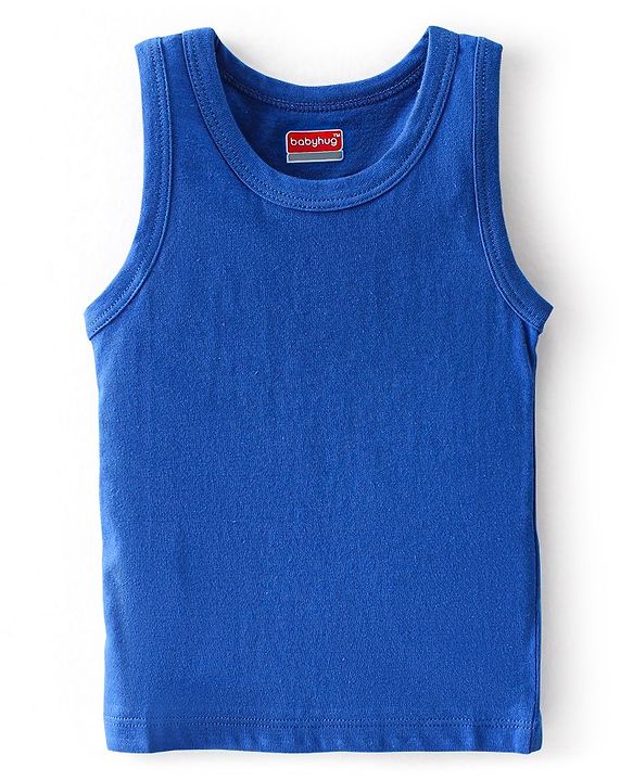 Babyhug 100% Cotton Sleeveless Sando Striped Pack of 2 - Blue