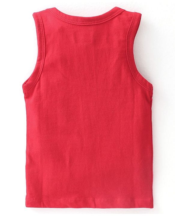 Babyhug 100% Cotton Knit Sleeveless Stripes  Sando Pack of 2 - Red