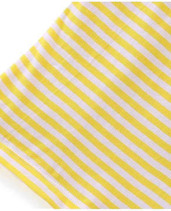Babyhug 100% Cotton Knit Sleeveless Striped & Solid Sando Pack of 2 - Yellow