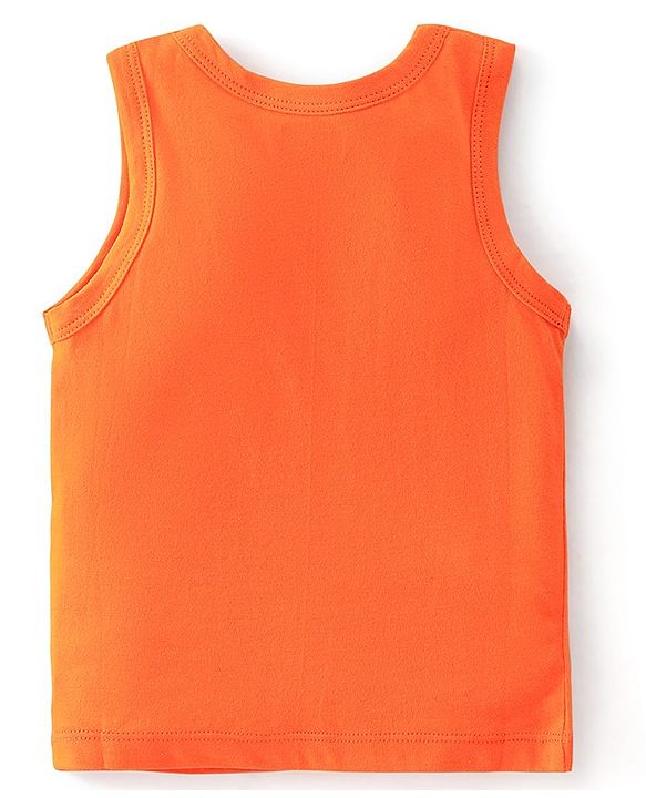 Babyhug 100% Cotton Sleeveless Sando Striped Pack of 2 - Orange