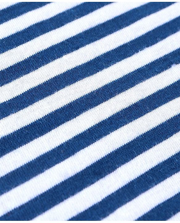 Babyhug 100% Cotton Sleeveless Solid & Striped Sando Pack of 2 - Navy Blue