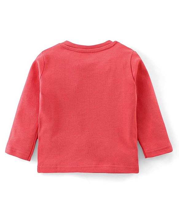 Babyhug Cotton Knit Full Sleeves Night Suit With Car Print - Red
