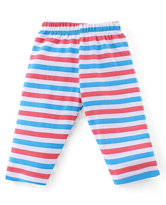 Babyhug Cotton Knit Full Sleeves Night Suit With Car Print - Red