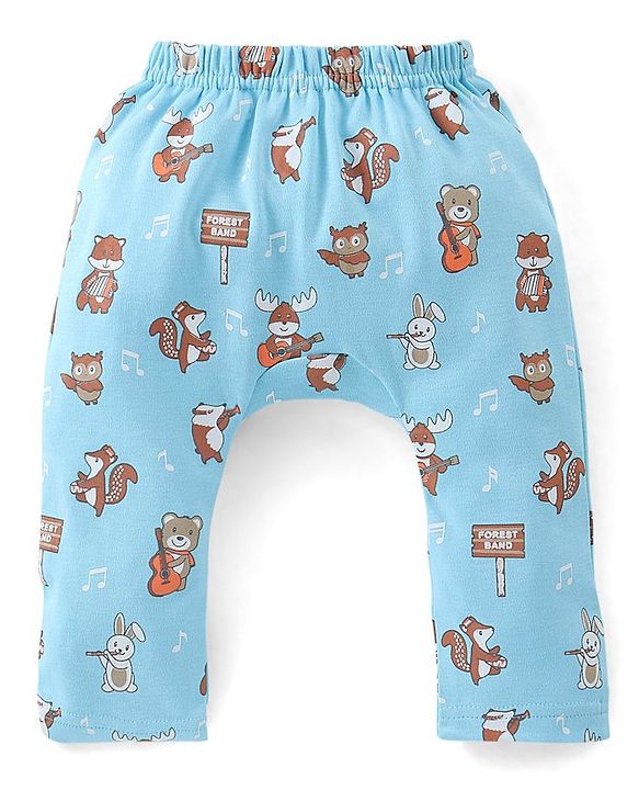 Babyhug Single Jersey Knit Full Length Diaper Legging Star Print Pack Of 3 - Multicolor