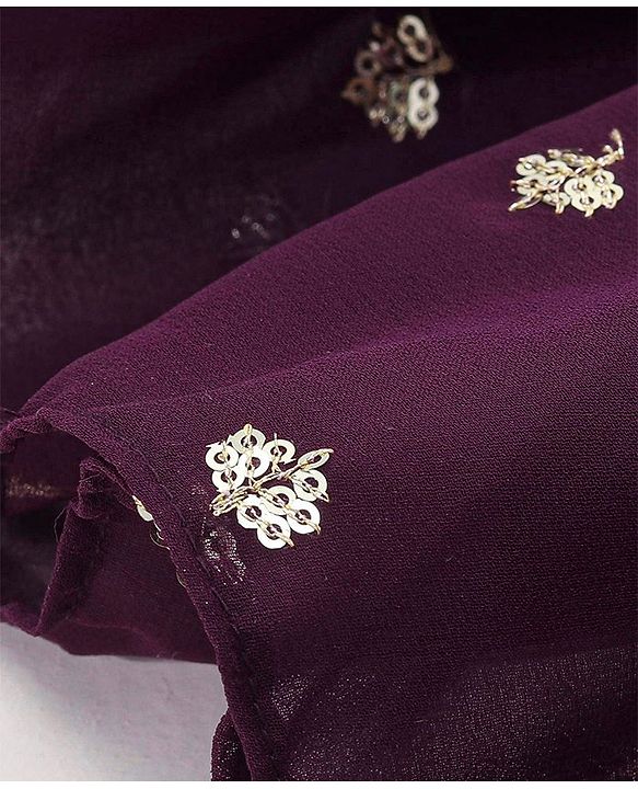 Babyhug Sleeveless  Sequin Embroidered Choli with Lehenga and Jacket with Frill Design- Violet