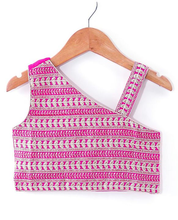 Babyhug Woven Sleeveless Choli Lehenga & Dupatta Set With Floral Printed With Embroidered - Fuschia