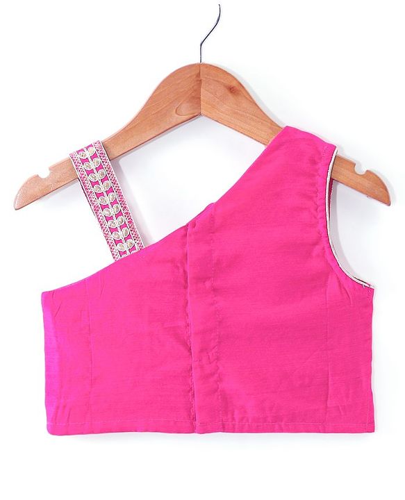 Babyhug Woven Sleeveless Choli Lehenga & Dupatta Set With Floral Printed With Embroidered - Fuschia