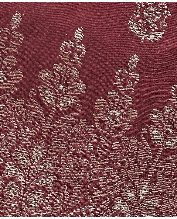 Babyhug Full Sleeves Brocade Embroidered Kurta Pyjama Set - Maroon