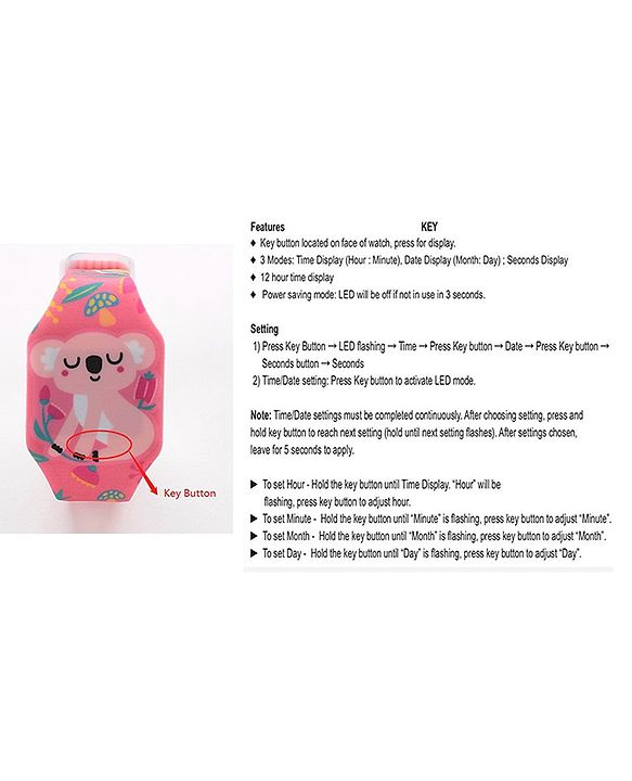 Babyhug Digital Watch Free Size Unisex - Dark Pink