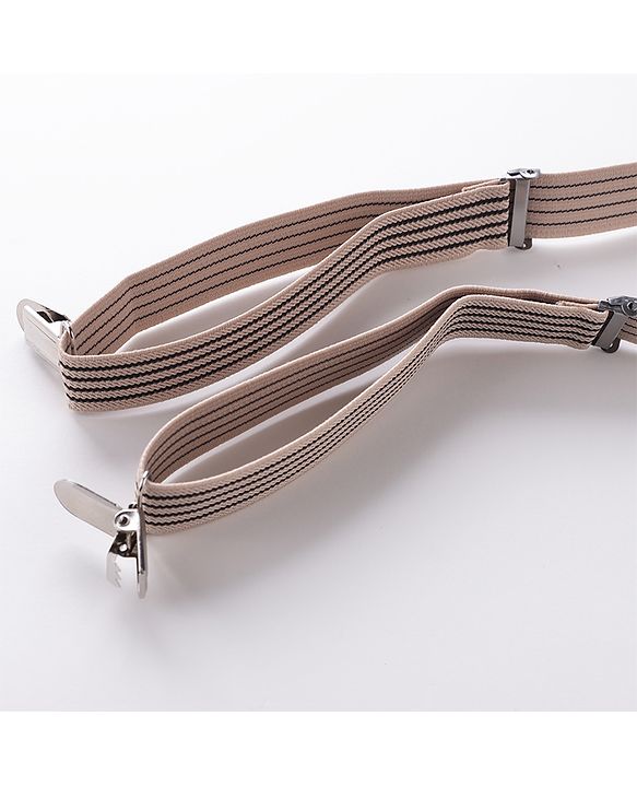 Babyhug Bow & Suspender Set Striped - Beige