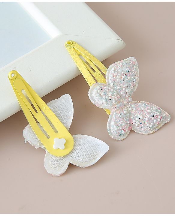 Babyhug Snap Clips with Butterfly Applique Free Size Pack of 12 - Multicolour