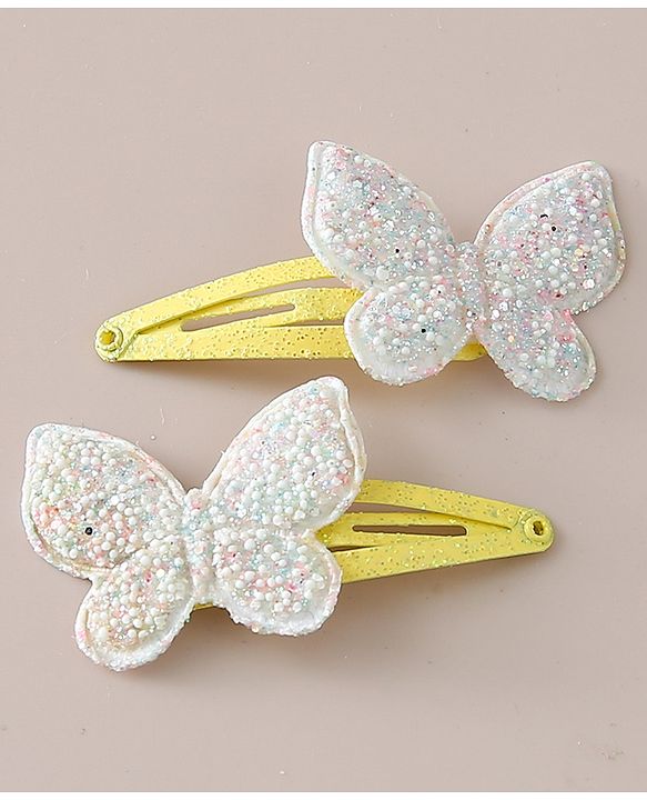 Babyhug Snap Clips with Butterfly Applique Free Size Pack of 12 - Multicolour