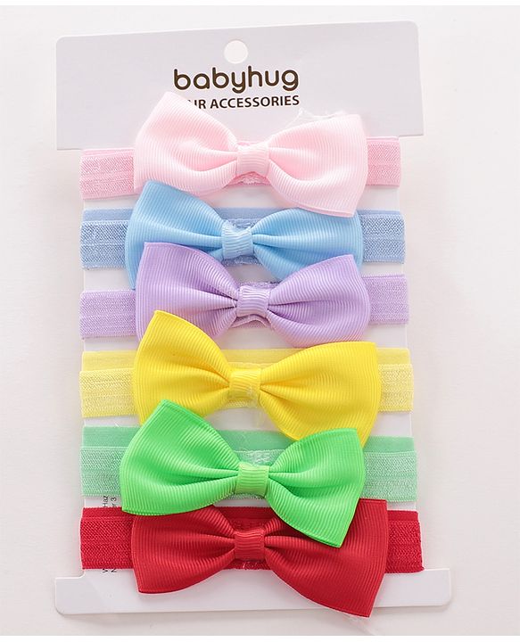 Babyhug Headbands Free Size Pack of 6 - Multicolor