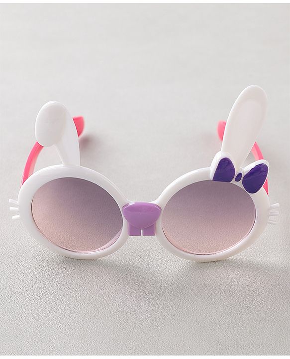 Babyhug Free Size Bow Headband with Kitty Shape Sunglasses - Multicolor