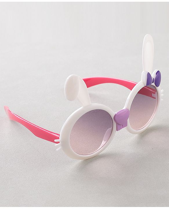 Babyhug Free Size Bow Headband with Kitty Shape Sunglasses - Multicolor
