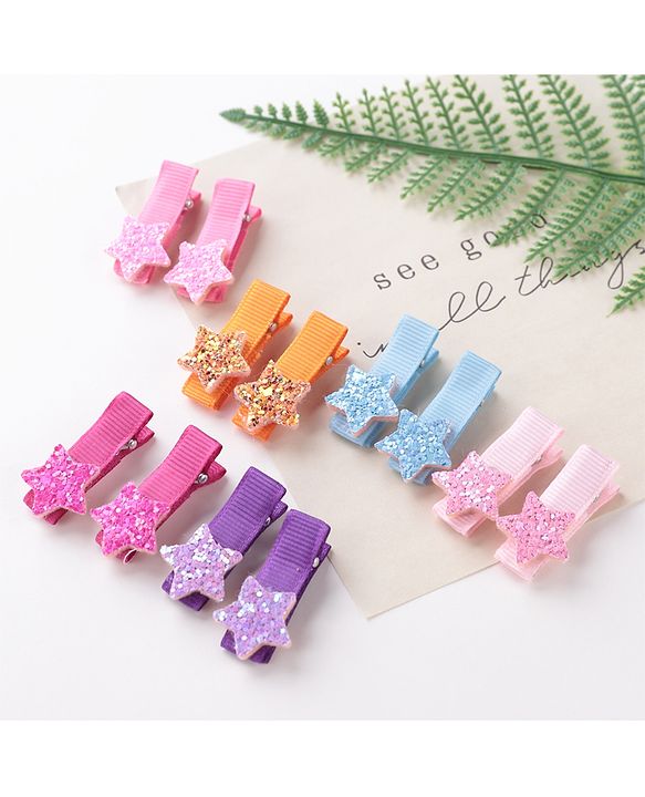 Babyhug Hair Pins And Clips  Free Size Pack of 12 - Multicolor