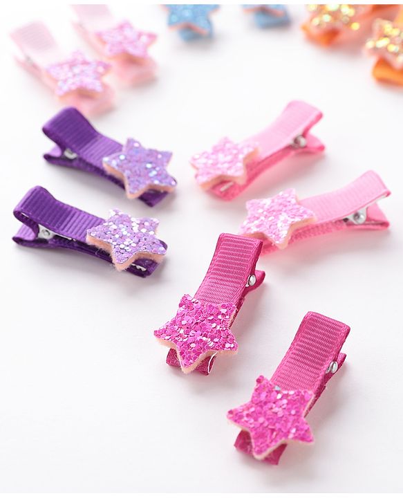 Babyhug Hair Pins And Clips  Free Size Pack of 12 - Multicolor