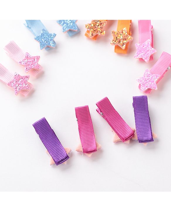 Babyhug Hair Pins And Clips  Free Size Pack of 12 - Multicolor