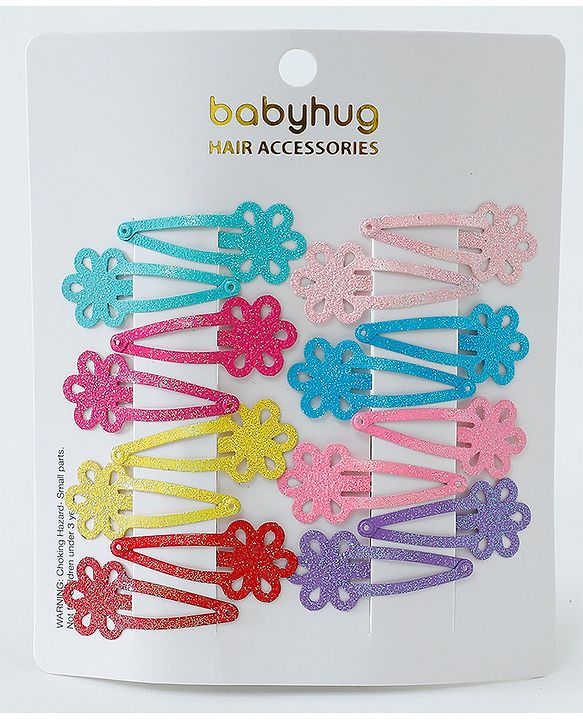 Babyhug Snap Clips  Free Size Pack of 16 - Multicolour