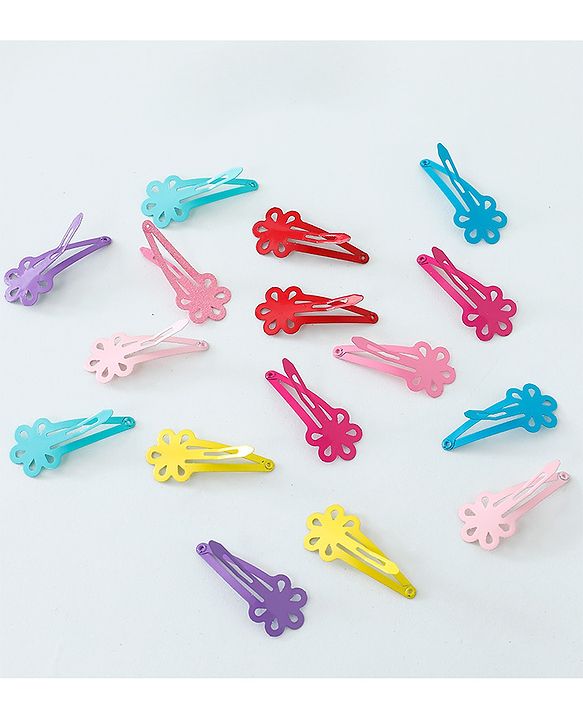 Babyhug Snap Clips  Free Size Pack of 16 - Multicolour