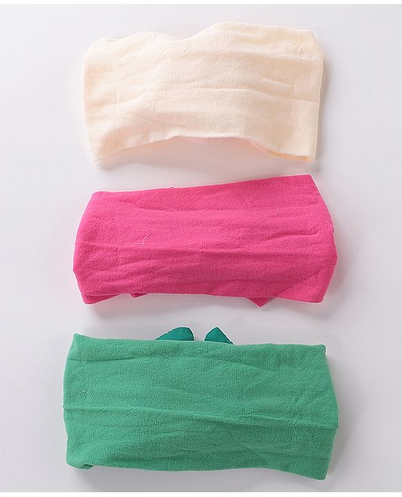 Babyhug Free Size Headbands with Bow Pack of 3 - Multicolor