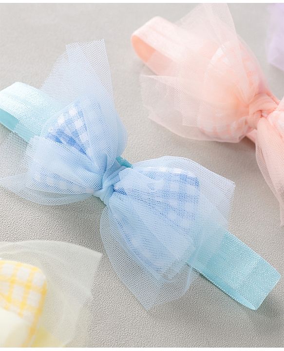 Babyhug Free Size Headbands With Bow Pack of 4 - Multicolor